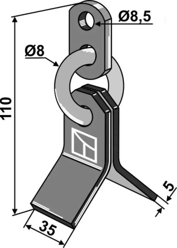 Y-Messer mit Kette